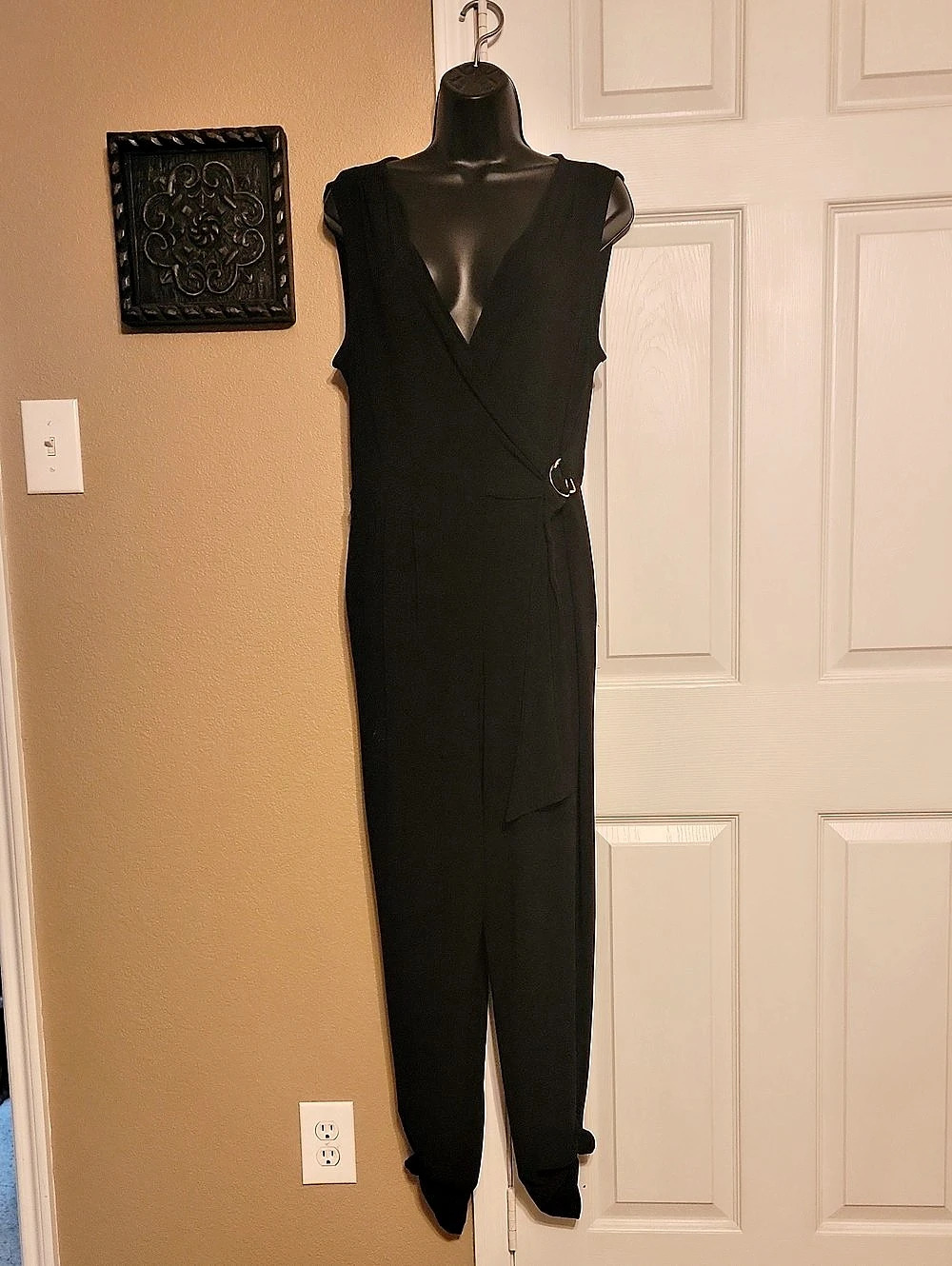Black Wrap-Front Jumpsuit Like New